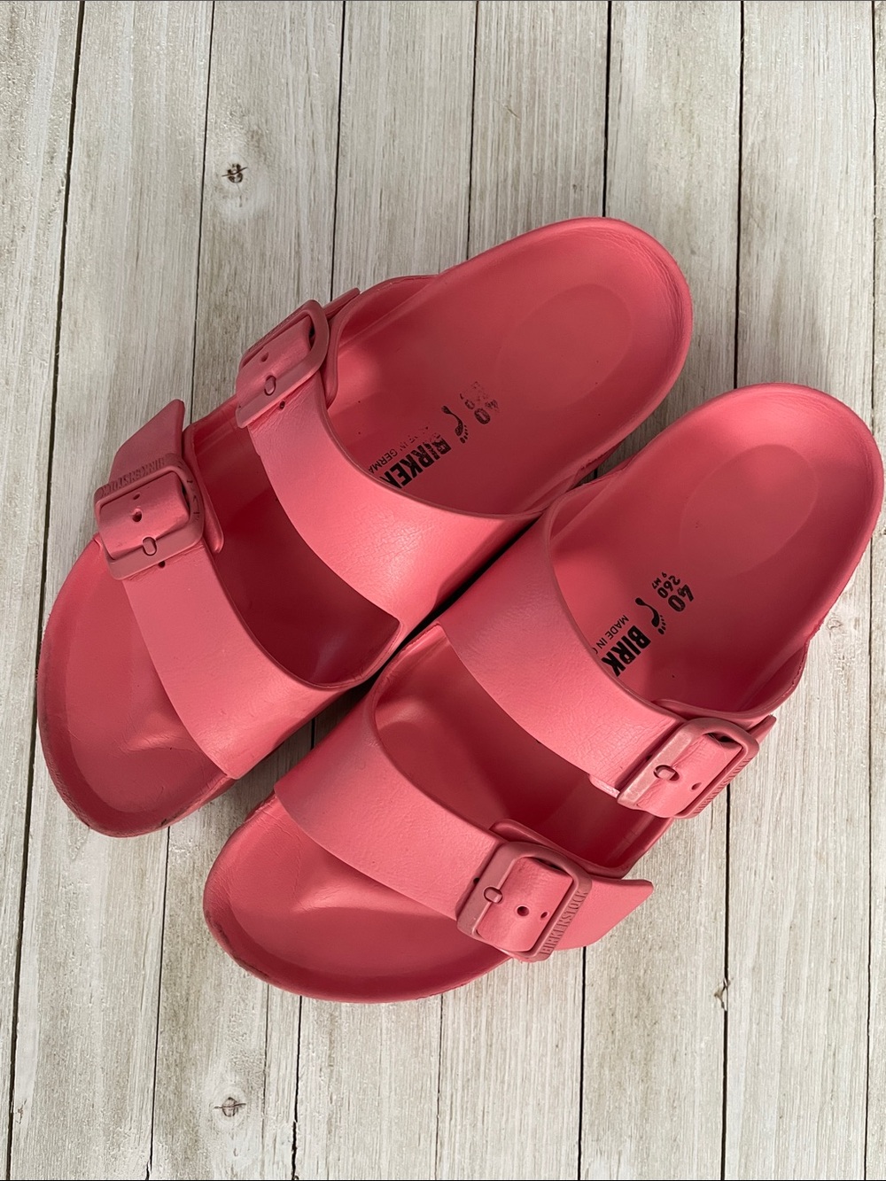 Birkenstock Women's Two-Strap EVA Sandals in Coral